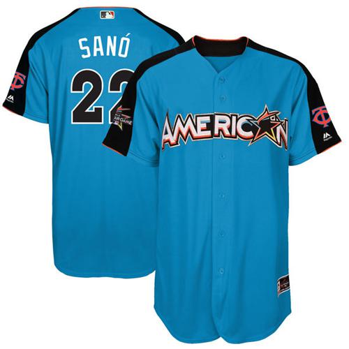 Twins #22 Miguel Sano Blue 2017 All-Star American League Stitched MLB Jersey - Click Image to Close