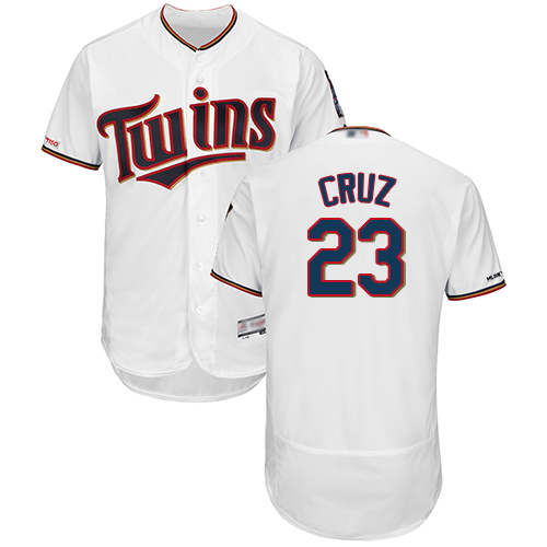 Twins #23 Nelson Cruz White Flexbase Authentic Collection Stitched MLB Jersey - Click Image to Close