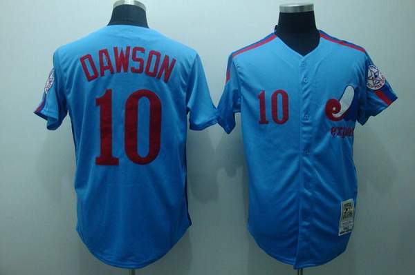 Mitchell and Ness Expos #10 Andre Dawson Stitched Blue Throwback MLB Jersey - Click Image to Close