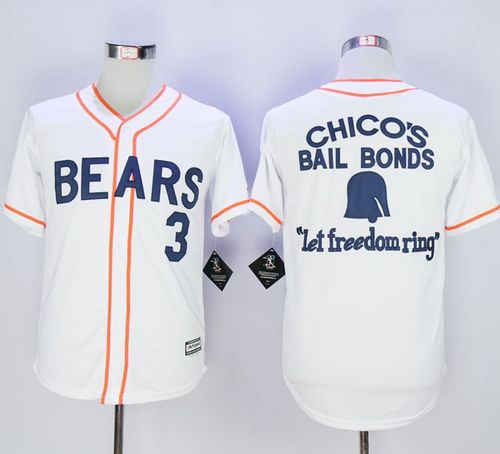 Bad News Bears Button Down #3 Kelly Leak White Movie Stitched MLB Jersey - Click Image to Close