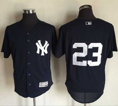 Yankees #23 Don Mattingly Navy Blue Flexbase Authentic Collection Stitched MLB Jersey - Click Image to Close