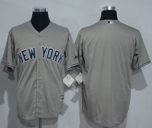 Yankees Blank Grey New Cool Base Stitched MLB Jersey