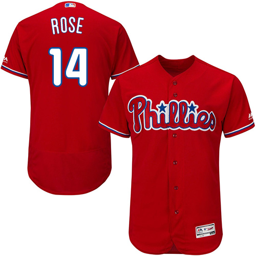 Phillies #14 Pete Rose Red Flexbase Authentic Collection Stitched MLB Jersey