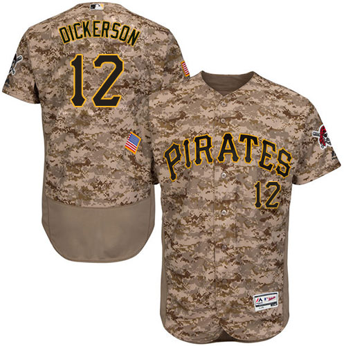 Pirates #12 Corey Dickerson Camo Flexbase Authentic Collection Stitched MLB Jersey - Click Image to Close