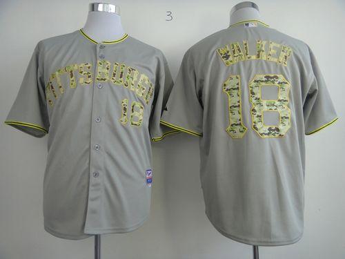 Pirates #18 Neil Walker Grey USMC Cool Base Stitched MLB Jersey