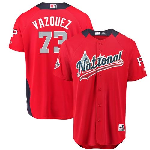 Pirates #73 Felipe Vazquez Red 2018 All-Star National League Stitched MLB Jersey - Click Image to Close