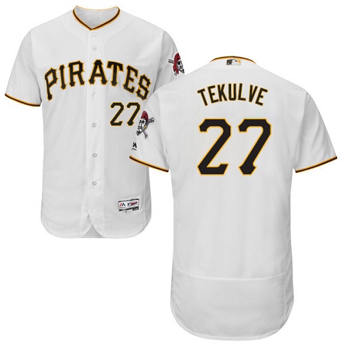 Pirates #27 Kent Tekulve White Flexbase Authentic Collection Stitched MLB Jersey - Click Image to Close