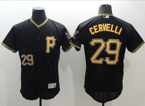 Pirates #29 Francisco Cervelli Black Flexbase Authentic Collection Stitched MLB Jersey - Click Image to Close