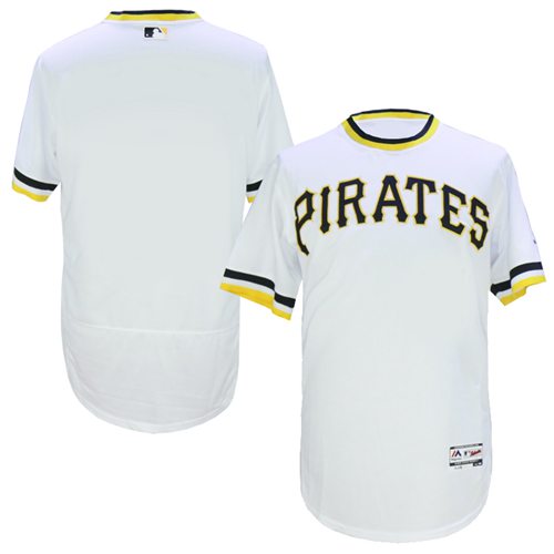 Pirates Blank White Flexbase Authentic Collection Cooperstown Stitched MLB Jersey