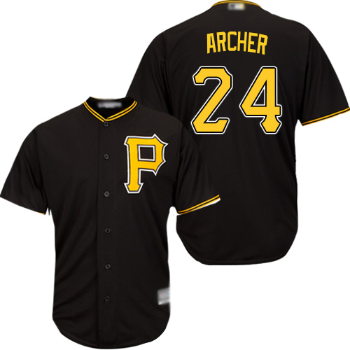 Pirates #24 Chris Archer Black New Cool Base Stitched MLB Jersey - Click Image to Close