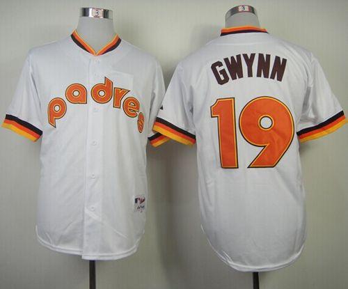 Padres #19 Tony Gwynn White 1984 Turn Back The Clock Stitched MLB Jersey - Click Image to Close