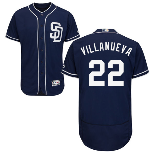 Padres #22 Christian Villanueva Navy Blue Flexbase Authentic Collection Stitched MLB Jersey - Click Image to Close