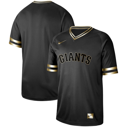 Giants Blank Black Gold Authentic Stitched Baseball Jersey - Click Image to Close