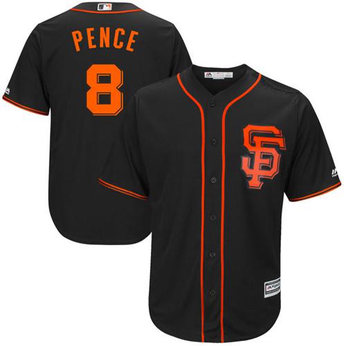 Giants #8 Hunter Pence Black Alternate New Cool Base Stitched MLB Jersey - Click Image to Close