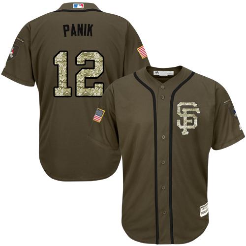 Giants #12 Joe Panik Green Salute to Service Stitched MLB Jersey - Click Image to Close