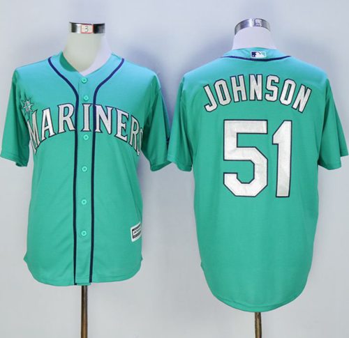 Mariners #51 Randy Johnson Green New Cool Base Stitched MLB Jersey