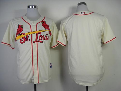 Cardinals Blank Cream Cool Base Stitched MLB Jersey - Click Image to Close