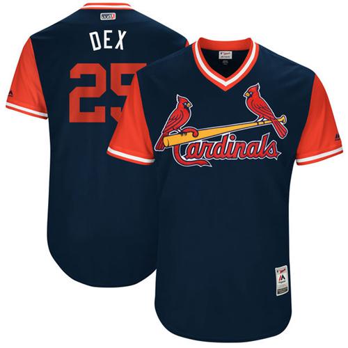 Cardinals #25 Dexter Fowler Navy "Dex" Players Weekend Authentic Stitched MLB Jersey - Click Image to Close