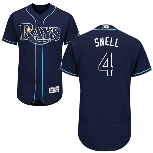 Rays #4 Blake Snell Dark Blue Flexbase Authentic Collection Stitched MLB Jersey