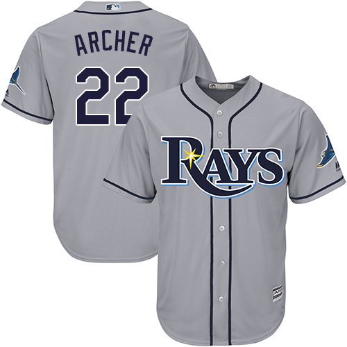 Rays #22 Chris Archer Grey New Cool Base Stitched MLB Jersey - Click Image to Close