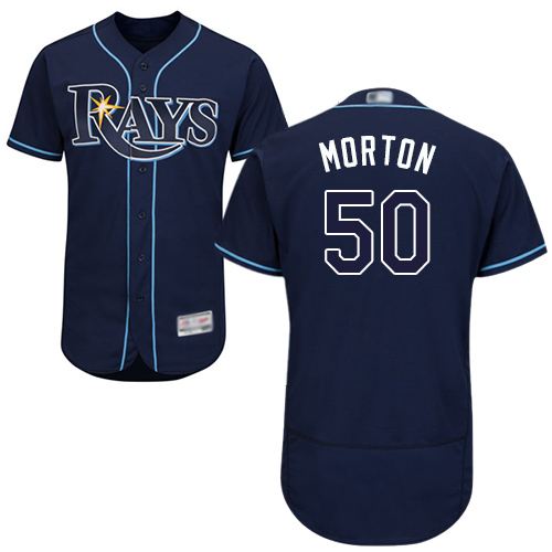 Rays #50 Charlie Morton Dark Blue Flexbase Authentic Collection Stitched MLB Jersey