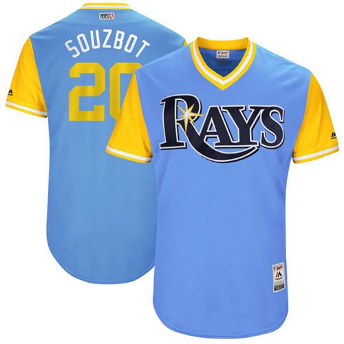 Rays #20 Steven Souza Light Blue "Souzbot" Players Weekend Authentic Stitched MLB Jersey - Click Image to Close