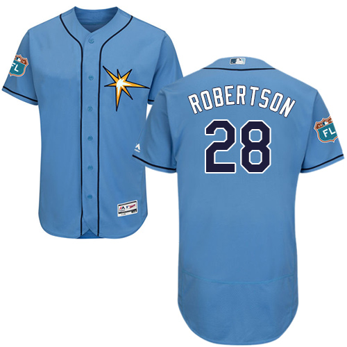 Rays #28 Daniel Robertson Light Blue Flexbase Authentic Collection Stitched MLB Jersey - Click Image to Close