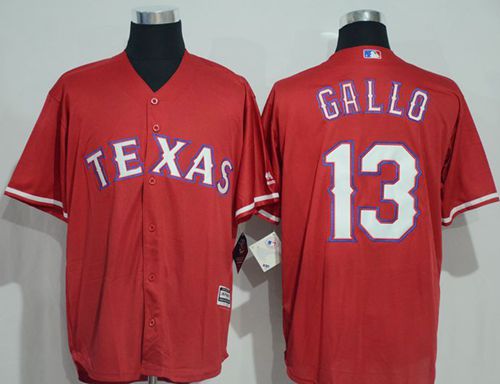 Rangers #13 Joey Gallo Red New Cool Base Stitched MLB Jersey - Click Image to Close