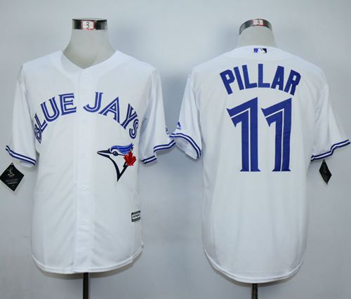 Blue Jays #11 Kevin Pillar White New Cool Base Stitched MLB Jersey - Click Image to Close