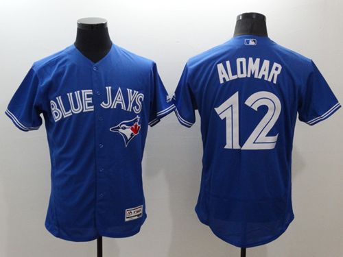 Blue Jays #12 Roberto Alomar Blue Flexbase Authentic Collection Stitched MLB Jersey - Click Image to Close