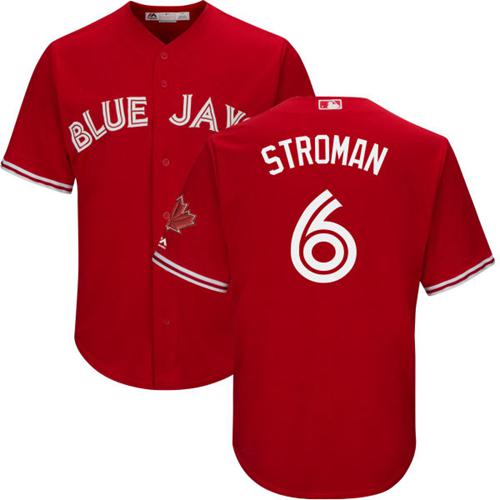 Blue Jays #6 Marcus Stroman Red New Cool Base Canada Day Stitched MLB Jersey