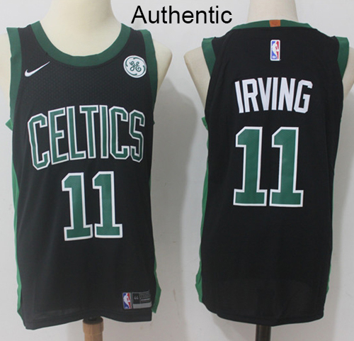 Nike Celtics #11 Kyrie Irving Black NBA Authentic Statement Edition Jersey - Click Image to Close