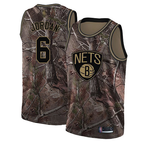 Nets #6 DeAndre Jordan Camo Basketball Swingman Realtree Collection Jersey