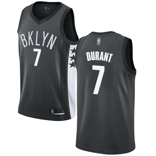 Nets #7 Kevin Durant Gray Basketball Swingman Statement Edition Jersey - Click Image to Close