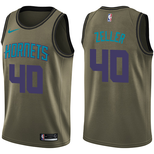 Nike Hornets #40 Cody Zeller Green Salute to Service NBA Swingman Jersey