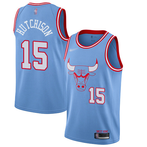 Bulls #15 Chandler Hutchison Blue Basketball Swingman City Edition 2019/20 Jersey