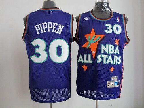 Bulls #30 Scottie Pippen Purple 1995 All-Star Stitched NBA Jersey