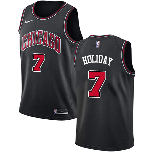 Nike Bulls #7 Justin Holiday Black NBA Swingman Statement Edition Jersey