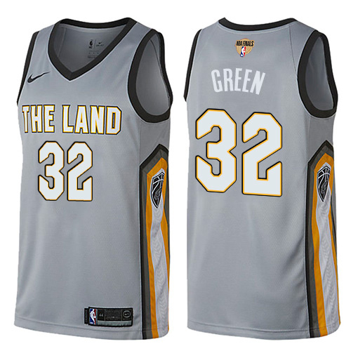 Nike Cavaliers #32 Jeff Green Gray The Finals Patch NBA Swingman City Edition Jersey - Click Image to Close