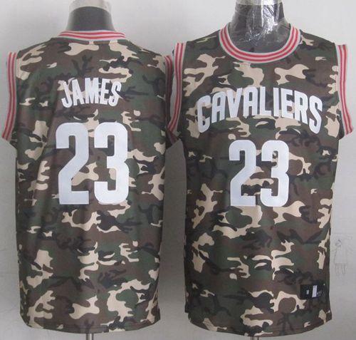 Cavaliers #23 LeBron James Camo Stealth Collection Stitched NBA Jersey - Click Image to Close