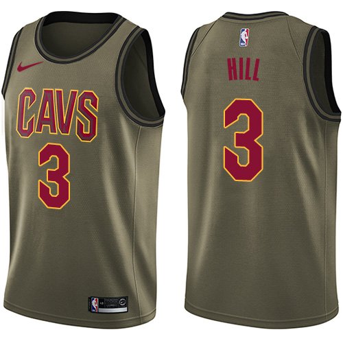 Nike Cavaliers #3 George Hill Green Salute to Service NBA Swingman Jersey - Click Image to Close