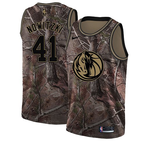 Nike Mavericks #41 Dirk Nowitzki Camo NBA Swingman Realtree Collection Jersey