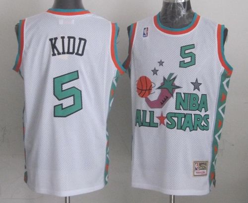 Mitchell And Ness Mavericks #5 Jason Kidd White 1996 All-Star Stitched NBA Jersey