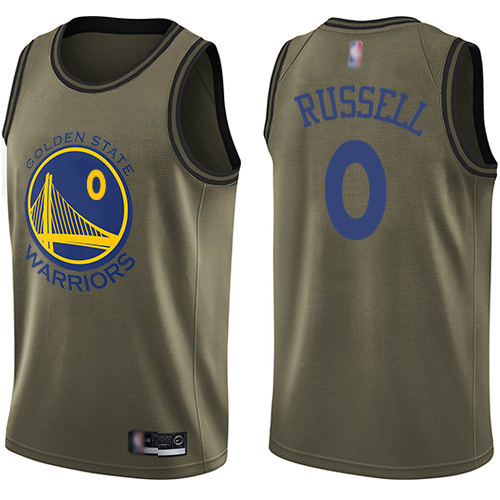 Warriors #0 D'Angelo Russell Green Basketball Swingman Salute to Service Jersey