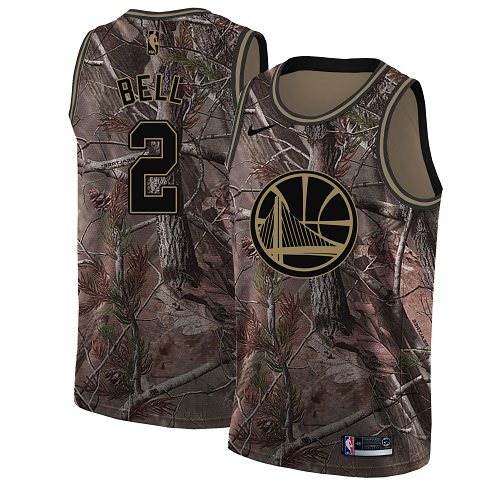 Nike Warriors #2 Jordan Bell Camo NBA Swingman Realtree Collection Jersey