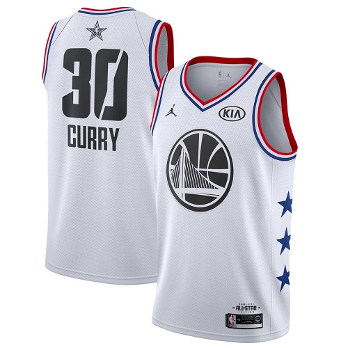 Warriors #30 Stephen Curry White Basketball Jordan Swingman 2019 All-Star Game Jersey - Click Image to Close