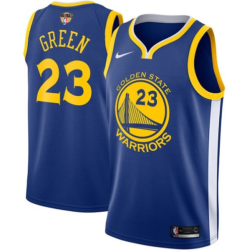 Nike Warriors #23 Draymond Green Blue The Finals Patch NBA Swingman Icon Edition Jersey