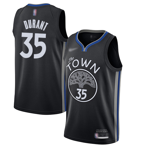 Warriors #35 Kevin Durant Black Basketball Swingman City Edition 2019/20 Jersey