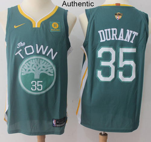 Nike Warriors #35 Kevin Durant Green The Finals Patch NBA Authentic Jersey