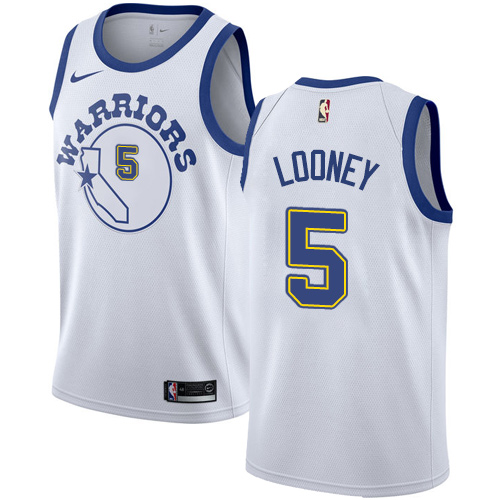 Nike Warriors #5 Kevon Looney White Throwback NBA Swingman Hardwood Classics Jersey